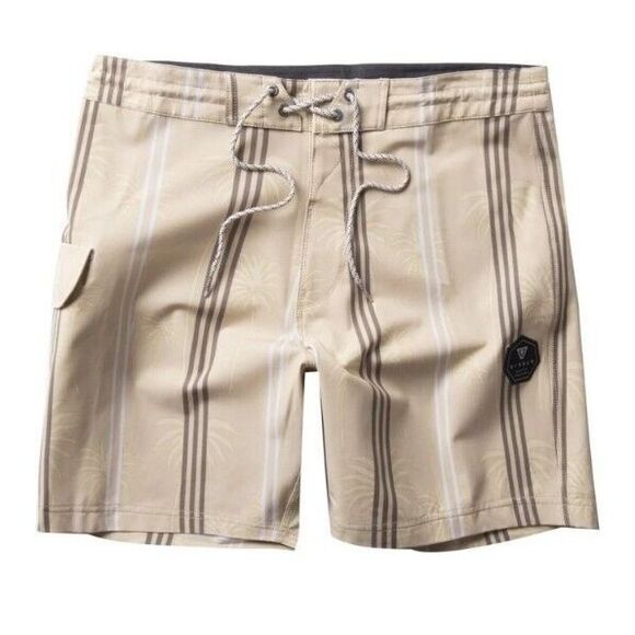 VISSLA Twentynine Mens 16.5" Board Shorts Size 38 Upcycle Coconut Phathom Palms - Picture 1 of 10